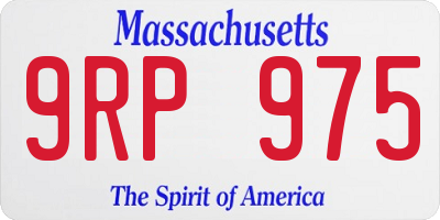 MA license plate 9RP975