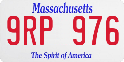 MA license plate 9RP976