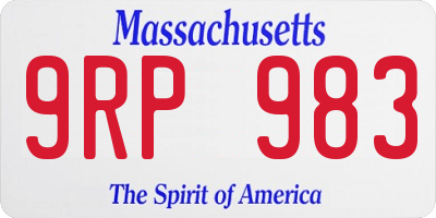 MA license plate 9RP983