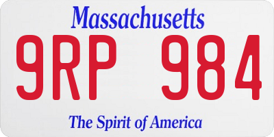 MA license plate 9RP984
