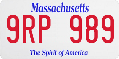 MA license plate 9RP989