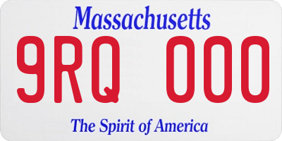 MA license plate 9RQ000
