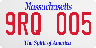 MA license plate 9RQ005