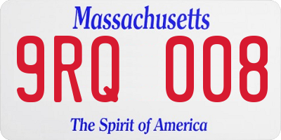 MA license plate 9RQ008