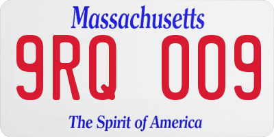 MA license plate 9RQ009