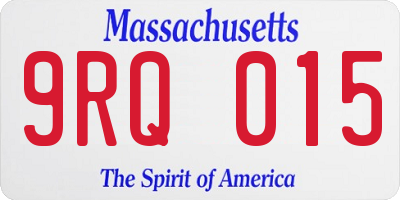 MA license plate 9RQ015
