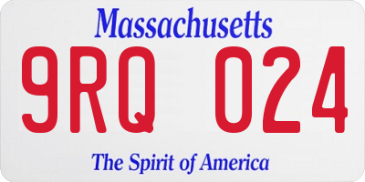 MA license plate 9RQ024