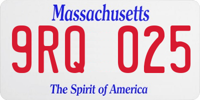 MA license plate 9RQ025
