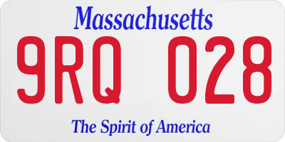 MA license plate 9RQ028