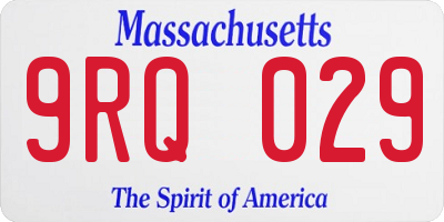 MA license plate 9RQ029