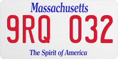 MA license plate 9RQ032