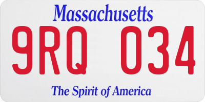 MA license plate 9RQ034