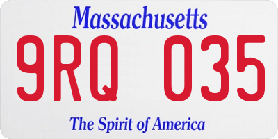 MA license plate 9RQ035