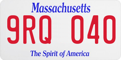 MA license plate 9RQ040
