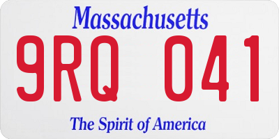 MA license plate 9RQ041