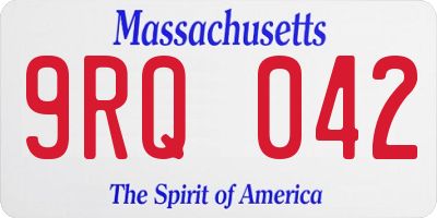 MA license plate 9RQ042