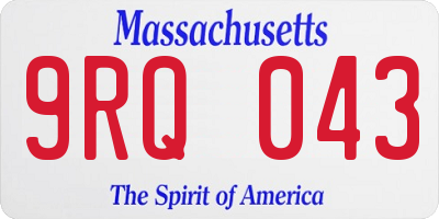 MA license plate 9RQ043
