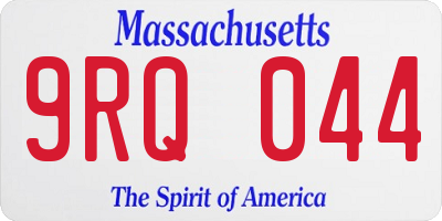 MA license plate 9RQ044