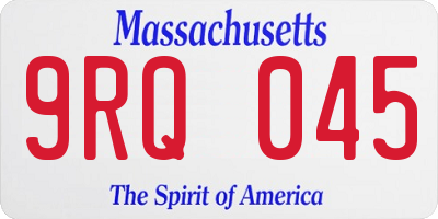 MA license plate 9RQ045