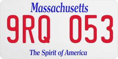 MA license plate 9RQ053
