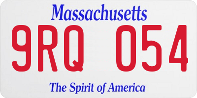 MA license plate 9RQ054