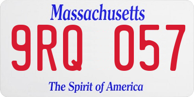 MA license plate 9RQ057