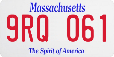 MA license plate 9RQ061