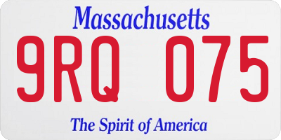 MA license plate 9RQ075
