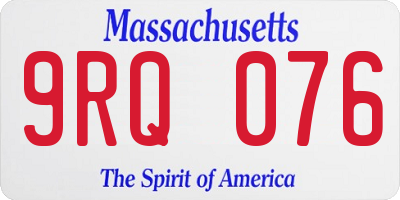 MA license plate 9RQ076
