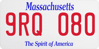 MA license plate 9RQ080