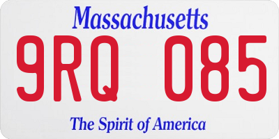 MA license plate 9RQ085