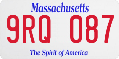 MA license plate 9RQ087
