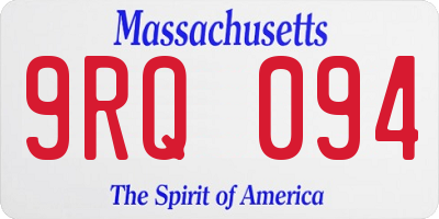 MA license plate 9RQ094