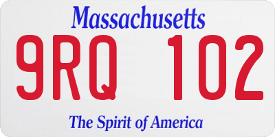 MA license plate 9RQ102