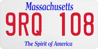 MA license plate 9RQ108