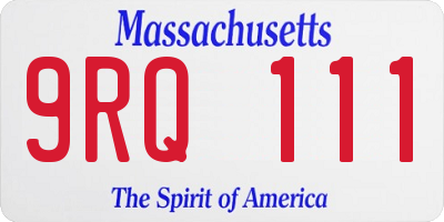 MA license plate 9RQ111
