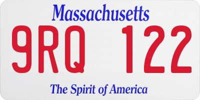 MA license plate 9RQ122