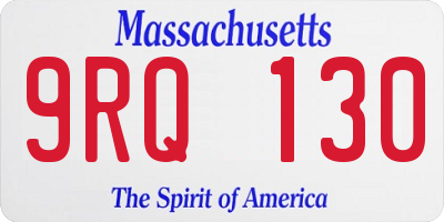 MA license plate 9RQ130