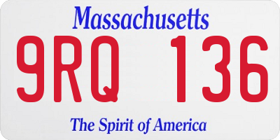 MA license plate 9RQ136