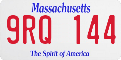 MA license plate 9RQ144