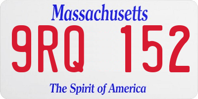 MA license plate 9RQ152