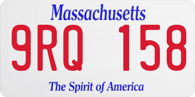 MA license plate 9RQ158