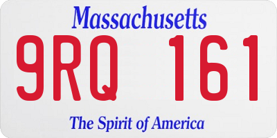 MA license plate 9RQ161