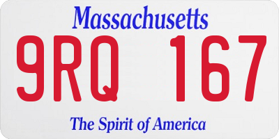 MA license plate 9RQ167