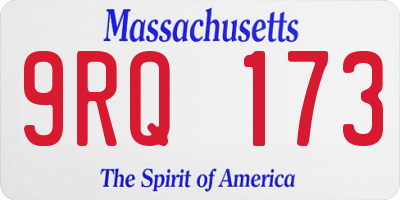 MA license plate 9RQ173