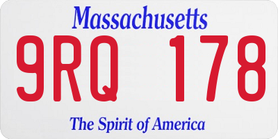 MA license plate 9RQ178