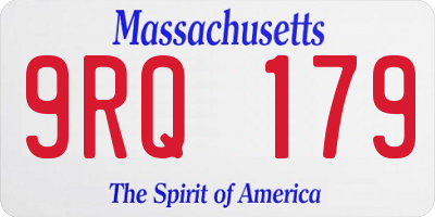 MA license plate 9RQ179