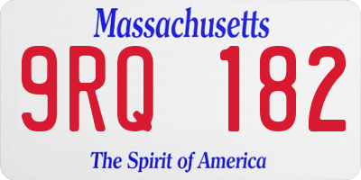 MA license plate 9RQ182