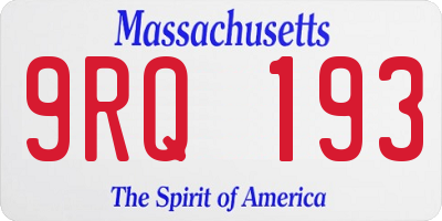 MA license plate 9RQ193