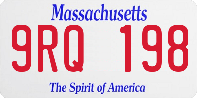 MA license plate 9RQ198